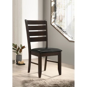 Dexter Cappuccino and Black Padded Seat Side Chairs (Set of 2) B062P145658