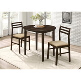 Erika Cappuccino and Tan 3-piece Dining Set with Drop Leaf B062P145671