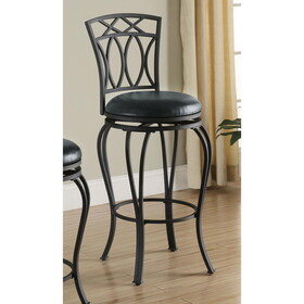 Grigny Black Swivel Bar Stool with Upholstered Seat B062P145672