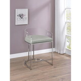 Jasmine Grey and Chrome Acrylic Back Stools (Set of 2) B062P145683