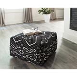 Stekel Black and White Square Accent Stool B062P145691