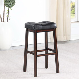 Bezons Black and Cappuccino Upholestered Bar Stool (Set of 2) B062P153501