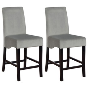 Stanton Dark Grey and Black Upholestered Counter Stools (Set of 2) B062P153508