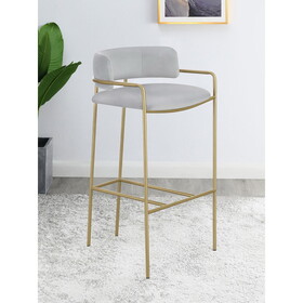 Allemonde Grey and Gold Low Back Stool B062P153514