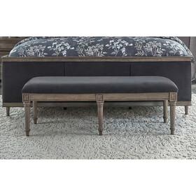 Brigitte Chacoal Grey Upholstered Bench B062P153575
