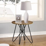 Isom Dark Brown and Black Round End Table B062P153600