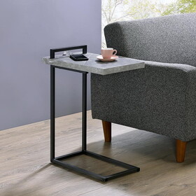 Stetsonia Grey and Gunmetal C-Table with USB Charging Port B062P153590