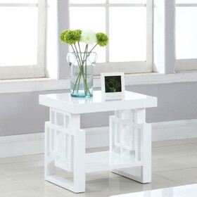 Naomi High Glossy White Rectangular End Table B062P153624