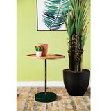 Cafe Natural and Green Round Marble Base Accent Table B062P153634