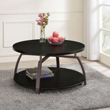 Andre Dark Grey and Black Nickel Round Coffee Table B062P153642