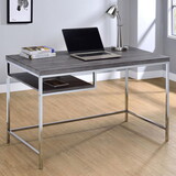 Brunswick Weathered Grey and Chrome Rectangular Writing Desk B062P153658