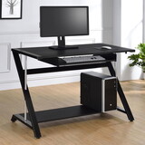 Jameson Black and Chrome Computer Desk with Keyboard Tray B062P153662