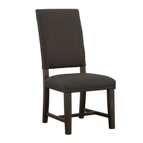 Ayers Warm Grey and Smokey Black Upholestered Side Chair (Set of 2) B062P153665