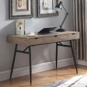 Bethany Rustic Driftwood and Dark Bronze 1-drawer Writing Desk B062P153668