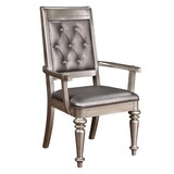 Paramount Metallic Platinum and Metallic Open Back Arm Chair (Set of 2) B062P153685