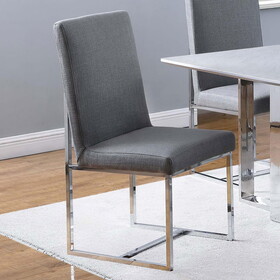 Warren Grey Cube Base Dining Chair (Set of 2) B062P153695