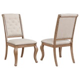 Fremont Cream and Barley Brown Tufted Back Dining Chair (Set of 2) B062P153696
