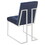 Walmer Blue and Chrome Tufted Back Dining Chair (Set of 2) B062P153702