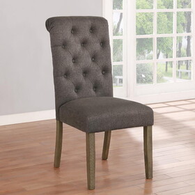 Emberton Rustic Brown and Grey Tufted Back Side Chair (Set of 2) B062P153709