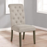 Emberton Beige and Rustic Brown Tufted Back Side Chair (Set of 2) B062P153711