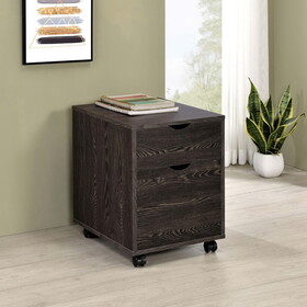 Bryceton Dark Oak 2-Drawer File Cabinet with Casters B062P153725