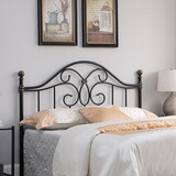 Alicia Black and Bronze Full and Queen Metal Headboard B062P153734