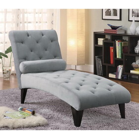 Fiona Grey Tufted Chaise B062P153758