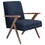 Gregg Dark Blue and Walnut Wooden Arms Accent Chair B062P153760