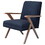 Gregg Dark Blue and Walnut Wooden Arms Accent Chair B062P153760