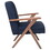 Gregg Dark Blue and Walnut Wooden Arms Accent Chair B062P153760