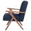 Gregg Dark Blue and Walnut Wooden Arms Accent Chair B062P153760