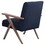 Gregg Dark Blue and Walnut Wooden Arms Accent Chair B062P153760