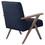 Gregg Dark Blue and Walnut Wooden Arms Accent Chair B062P153760