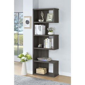 Woodley Weathered Grey 5-Shelf Bookcase B062P153764