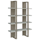 Mystrene Grey Driftwood and Cement 4-Shelf Bookcase P-B062P153765