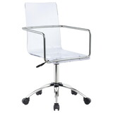 Hendricks Clear and Chrome Acrylic Office Chair with Casters B062P153792
