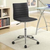 Chelmsford Black and Chrome Armless Office Chair with Casters B062P153794