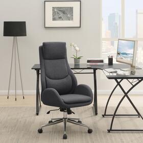 Radisson Chrome and Grey Adjustable Desk Chair B062P153796