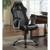 Sheryl Black and Grey Swivel Office Chair with Casters B062P153800