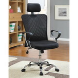 Corvallis Black and Chrome Height Adjustable Office Chair with Casters B062P153801