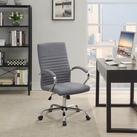 Caprio Grey and Chrome Adjustable Desk Chair B062P153802
