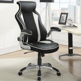 Mallory Black and Silver Adjustable Height Office Chair B062P153809