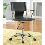Harlen Black and Chrome Height Adjustable Office Chair with Casters B062P153814