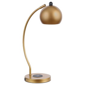 Encore Gold Dome Shade Table Lamp with Curved Neck B062P153815
