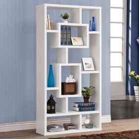 Aurelle White 10-Shelf Open Back Bookcase B062P153818