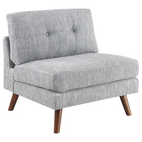 Lue Grey Tufted Cushion Back Armless Chair B062P153820