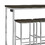 Ledesma Dark Oak and Chrome 4-Piece Counter Height Table Set B062P153842