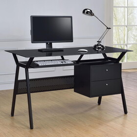Merlyne Black 2-Drawer Computer Desk B062P153857