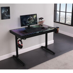 Thad Black Gaming Desk with LED Lighting B062P153859