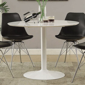 Joseph White Dining Table with Metal Base B062P153872